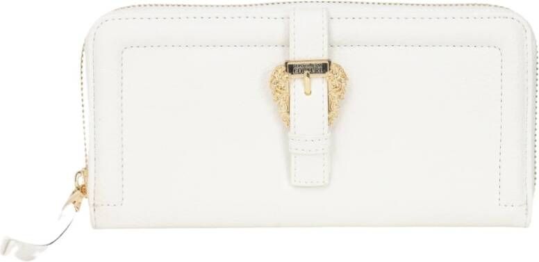 Versace Jeans Couture Luxe Gehamerd Imitatieleer Clutch Wit White Dames