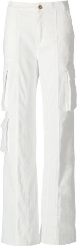 Versace Jeans Couture White Wide LEG Cargo Jeans Wit Dames