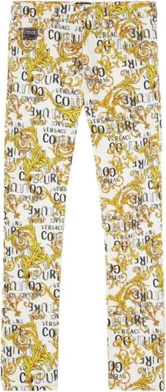 Versace Jeans Couture Slim-fit Broeken voor Dames White Dames