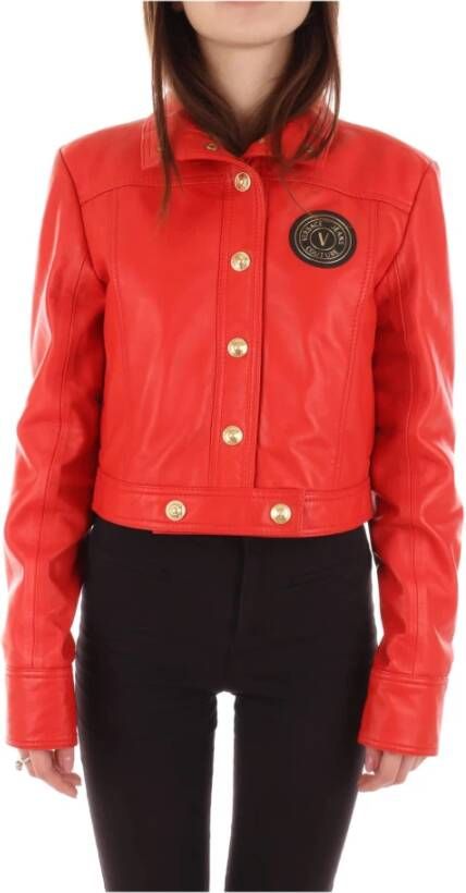 Versace Jeans Couture Stijlvolle Jassen voor Modeliefhebbers Red Dames