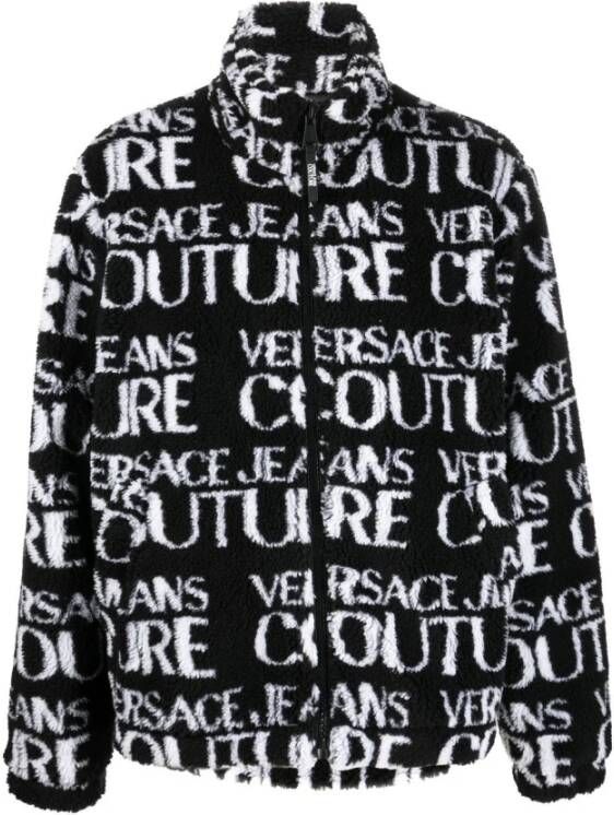 Versace Jeans Couture Speelse Doodle Print Overhemd Black Heren