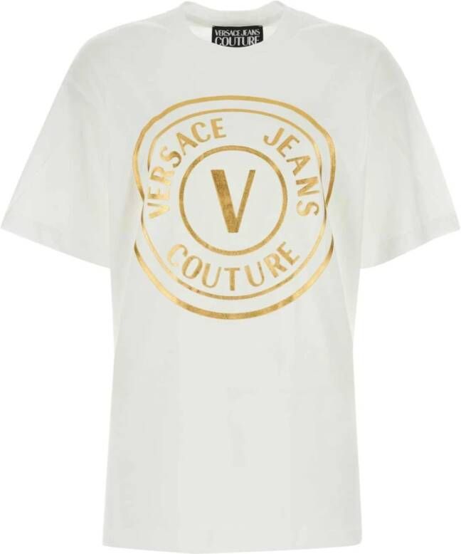 Versace Jeans Couture Witte katoenen T-shirt Klassieke stijl White Dames