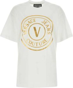 Versace Jeans Couture Witte katoenen T-shirt Klassieke stijl Wit Dames