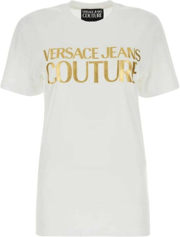 Versace Jeans Couture Witte katoenen T-shirt Klassieke stijl White Dames