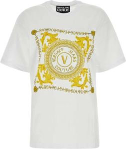 Versace Jeans Couture Witte katoenen T-shirt Klassieke stijl Wit Dames