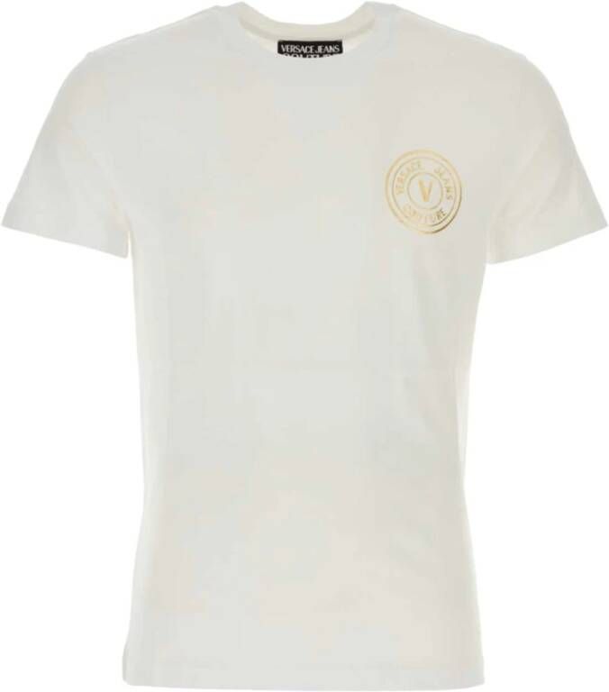 Versace Jeans Couture Witte katoenen T-shirt Klassieke stijl White Heren