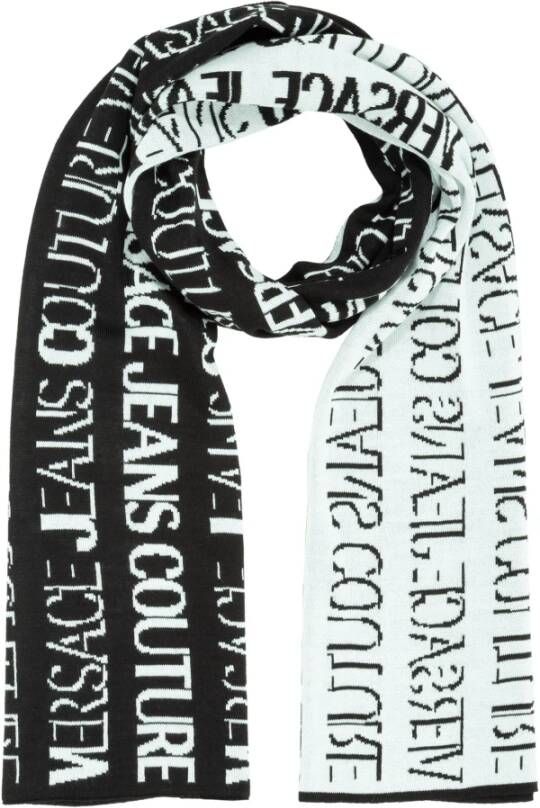 Versace Jeans Couture Jacquard sjaal met over de hele man 73Ya2H52-Zg025 ​​zwart wit Zwart Heren