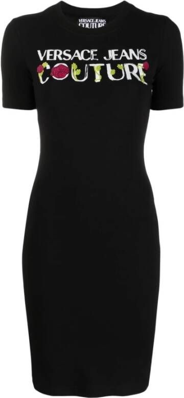Versace Jeans Couture Women Clothing Dress Black Ss23 Zwart Dames