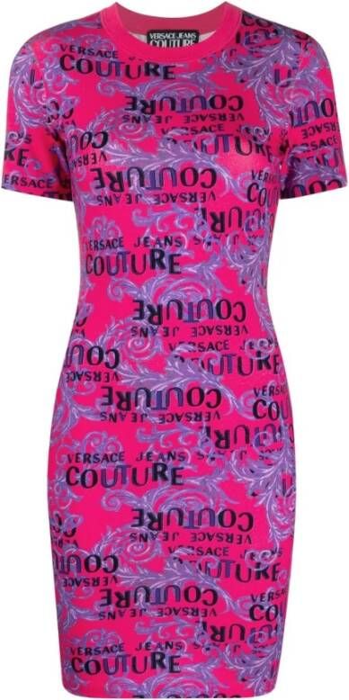 Versace Jeans Couture Women Clothing Dress Pink Ss23 Roze Dames