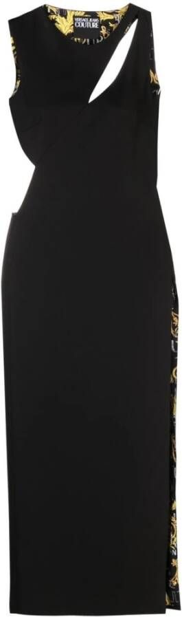 Versace Jeans Couture Women Clothing Maxi Dresses Black Ss23 Zwart Dames