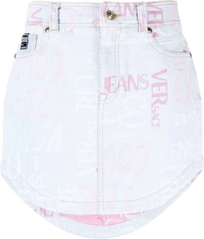 Versace Jeans Couture Women Clothing Skirts Blue Ss23 Blauw Dames