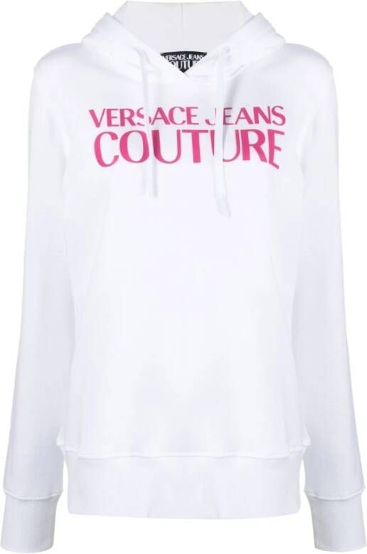 Versace Jeans Couture Women Clothing Sweatshirts White Ss23 Wit Dames