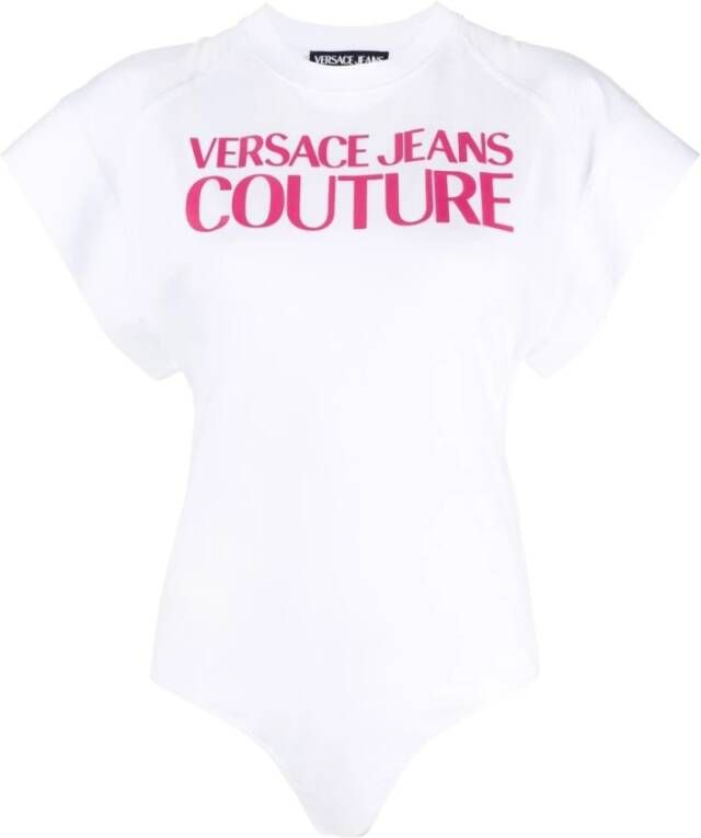 Versace Jeans Couture Women Clothing Topwear White Ss23 Wit Dames