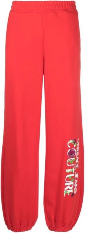 Versace Jeans Couture Women Clothing Trousers Red Ss23 Rood Dames
