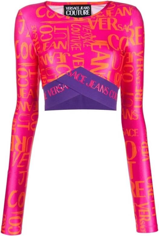 Versace Jeans Couture Womens Clothing Topwear Purple Ss23 Paars Dames
