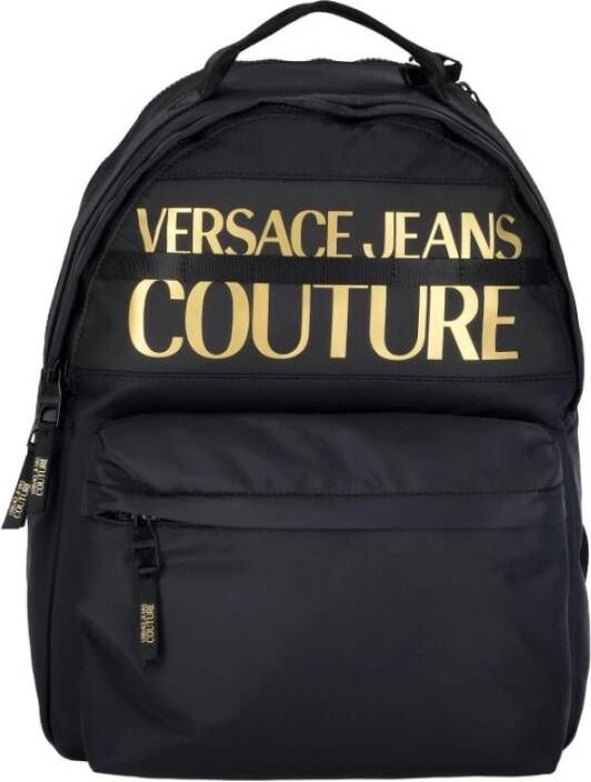 Versace Jeans Couture Zaino due scomparti con zip e logo uomo 73Ya4B90-Zs394 Nero Oro Zwart Heren