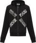 Versace Jeans Couture Logo Print Credit Demo Zwart en Wit Zip-Through Hoodie Black Heren - Thumbnail 3