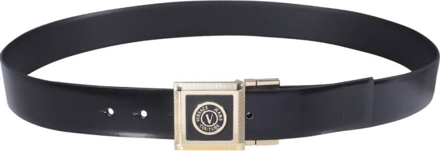 Versace Jeans Couture Zwarte leren riem voor heren Black Heren