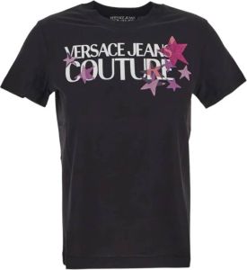 Versace Jeans Couture Zwart Logo Sterrenprint T-Shirt Zwart Dames