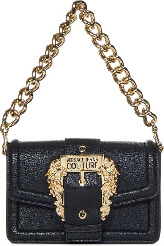 Versace Jeans Couture Zwarte Crossbody Tas met Afneembaar Gouden Ketting Detail Black Dames - Foto 5