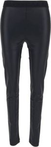 Versace Jeans Couture Zwarte Glanzende Leggings met Merk Tailleband Zwart Dames