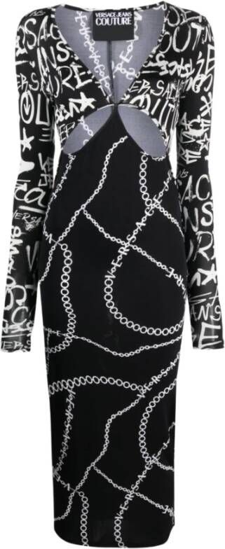 Versace Jeans Couture Zwarte jurken Stijlvolle collectie Zwart Dames