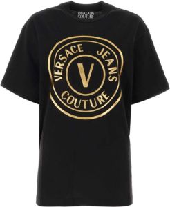 Versace Jeans Couture Zwarte katoenen T-shirt Zwart Dames