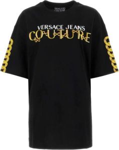 Versace Jeans Couture Zwarte katoenen T-shirt Zwart Dames