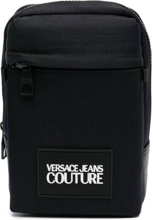 Versace Jeans Couture Zwarte Monospalla Nylon Rugzak Black Heren