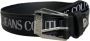 Versace Jeans Couture Zwarte Leren HerenRiem met Grijs Logo Black Heren - Thumbnail 1