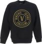 Versace Jeans Couture Katoenen sweatshirt met voorlogo borduurwerk Black Heren - Thumbnail 1