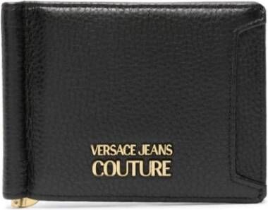 Versace Jeans Couture Heren Leren Portemonnee met Gouden Logo Black Heren