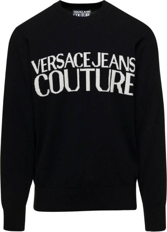 Versace Jeans Couture Zwarte Sweaters Stijlvol Ontwerp Black Heren