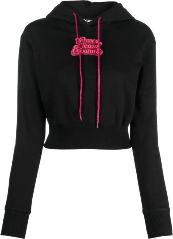 Versace Jeans Couture Zwarte Sweaters Stijlvol Ontwerp Zwart Dames