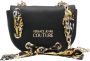 Versace Jeans Couture Ronde Schoudertas met Bedrukte Sjaal Detail en Gouden Logo Black Dames - Thumbnail 1