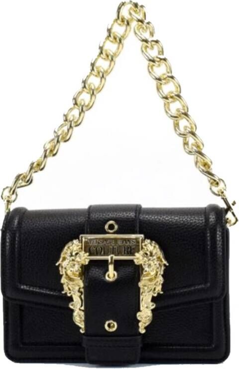 Versace Jeans Couture Zwarte Crossbody Tas met Afneembaar Gouden Ketting Detail Black Dames - Foto 9