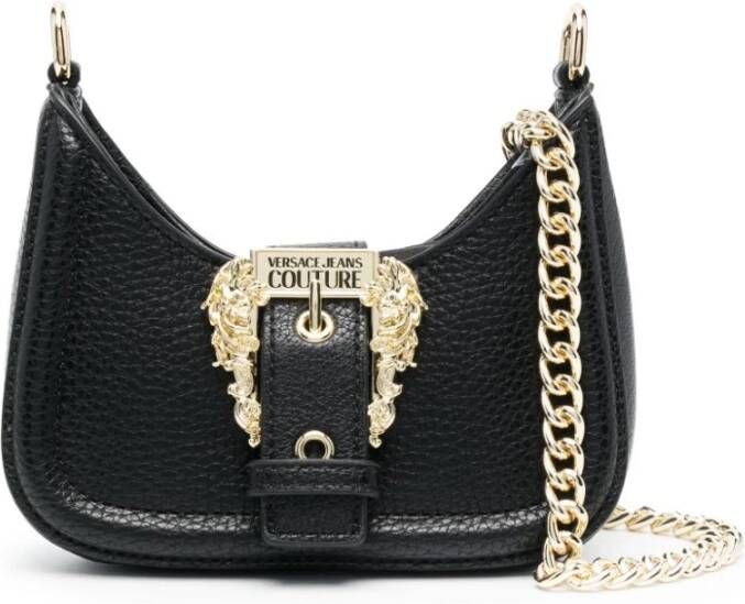Versace Jeans Couture Eco Leren Schoudertas met Magnetische Sluiting Black Dames