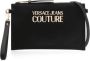Versace Jeans Couture Gestructureerde Logo Rits Clutch Tas Black Dames - Thumbnail 1