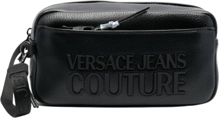 Versace Jeans Couture Zwarte Pochette met Handvat en Meerdere Zakken Black Heren
