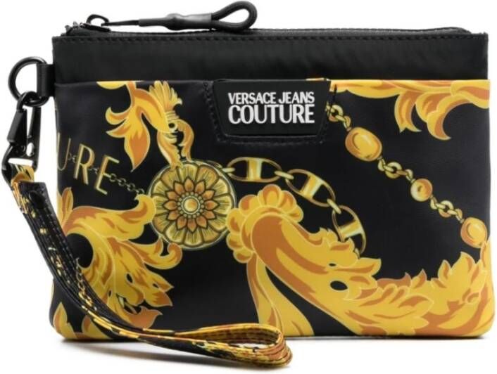 Versace Jeans Couture Clutch met Barokprint en Ingegraveerd Logo Multicolor