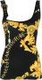 Versace Jeans Couture Slim Fit Zwarte Top met Asymmetrische Halslijn en Gesp Detail Zwart Dames - Thumbnail 2