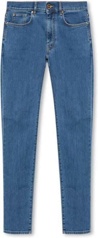 Versace Logo-geborduurde Slim-Fit Jeans Blue Heren