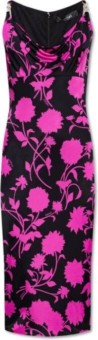 Versace Jurk met bloemenmotief Roze Dames