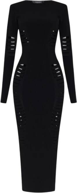 Versace Jurk met inkepingen Zwart Dames
