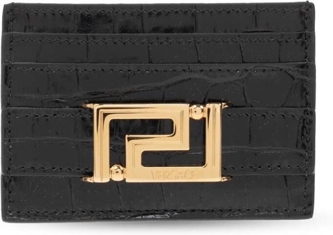 Versace Kaarthouder met logo Zwart Dames