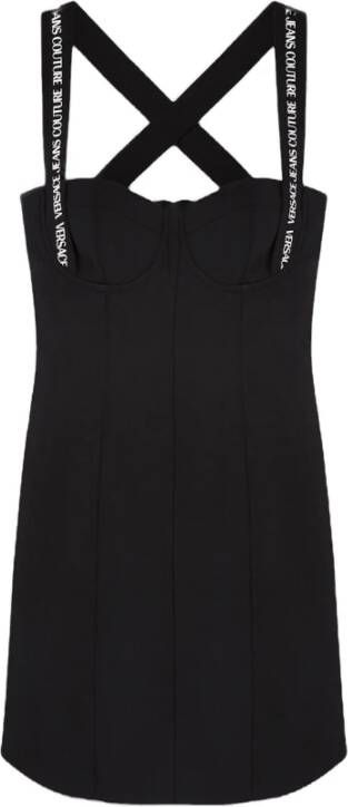 Versace Jeans Couture Mouwloze jurk van stretchstof Black Dames