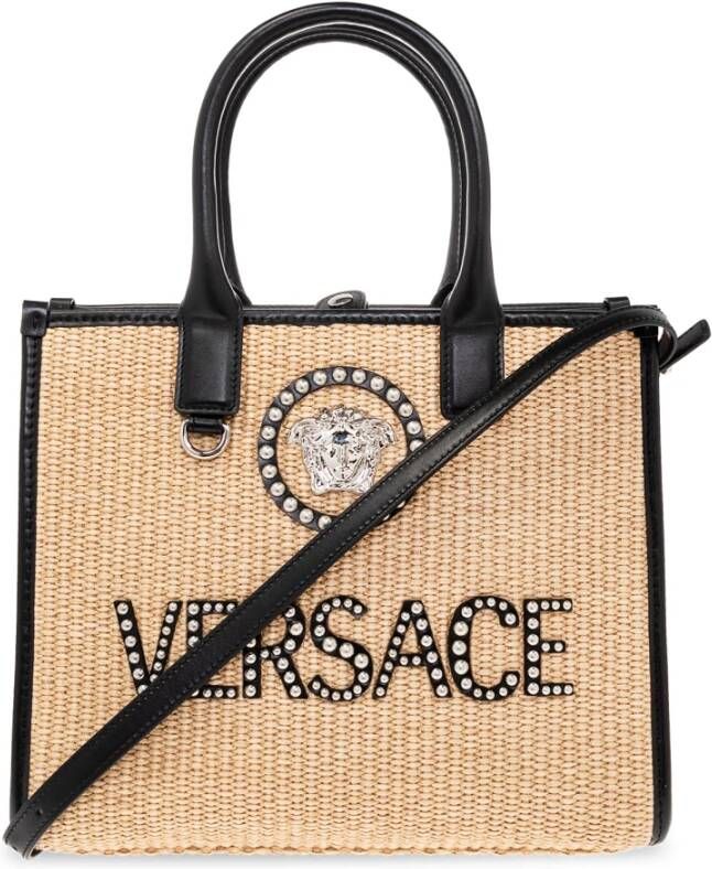 Versace Crossbody bags La Medusa Small Shopper with Studs in beige