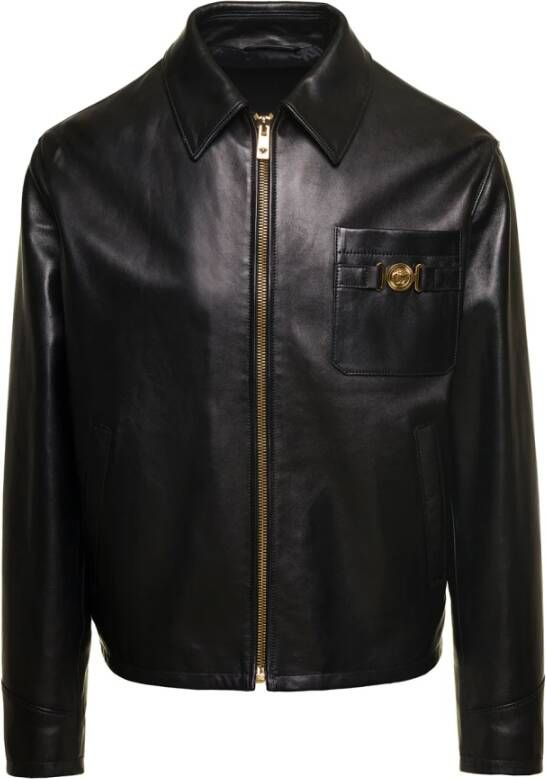 Versace Leather Jackets Zwart Heren