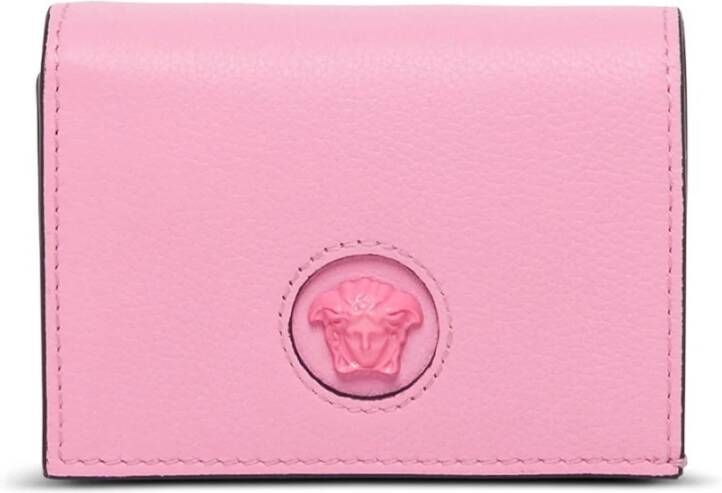Versace Lederen portemonnee met Medusa -logo Roze Dames