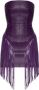 Versace Leren jurk met franjes Purple Dames - Thumbnail 1